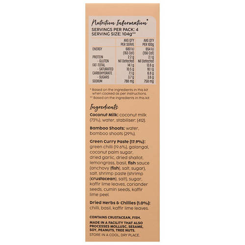 Nutrients 2, Thai Green Curry Meal Kit 419g