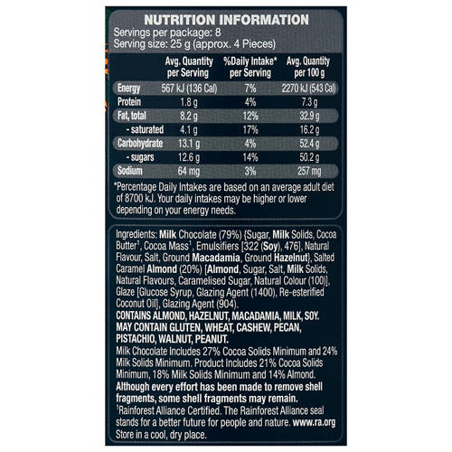 Nutrients 1, Gourmet Salted Caramel Almonds Chocolate Nuts 200g