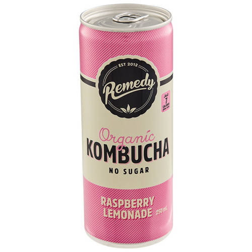 Front shot 3, Raspberry Lemonade Kombucha 4 x 250ml