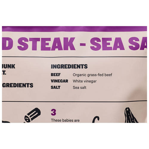 Ingredients 1, Air Dried Steak Sea Salt 70g