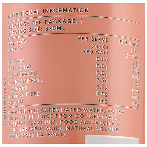 Ingredients 1, Blood Orange & Passionfruit 4 Pack 330ml