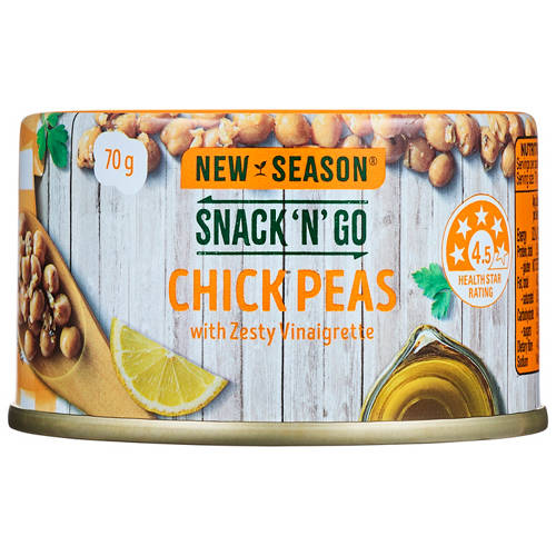 Front shot 2, Snack'N'Go Chick Peas with Zesty Vinaigrette 70g