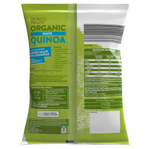 Front shot 2, Organic Quinoa White 1kg