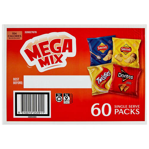 Front shot 2, Mega Mix Chips 60 Pack 1.14kg