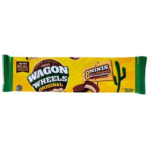 Front shot 2, Wagon Wheels Original Mini Chocolate Biscuits 190g