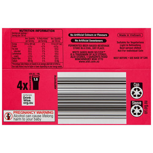 Nutrients 1, Hard Seltzer Berry 4 Pack 330ml