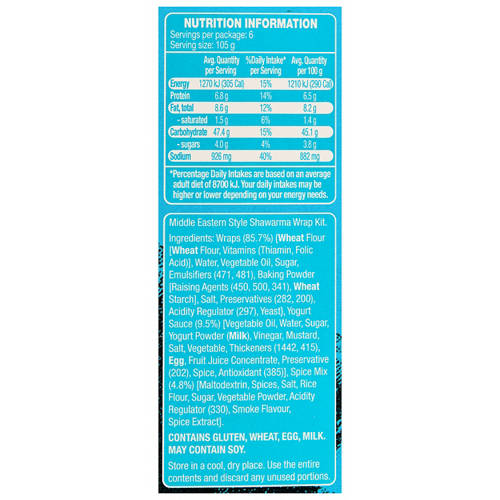 Nutrients 1, Shawarma Wrap Meal Kit 630g