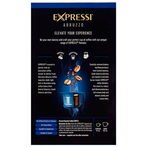 Front shot 3, Coffee Capsules Abruzzo 16 pack 124g