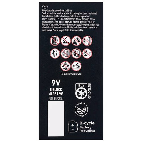 Front shot 3, 9V Batteries 4 Pack