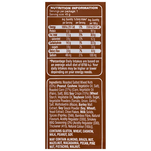 Ingredients 1, On The Go Smokey BBQ Mix 45g