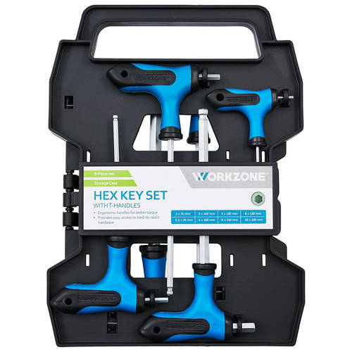 Front shot 2, 8 Piece T-Handle Hex or Star Key Sets