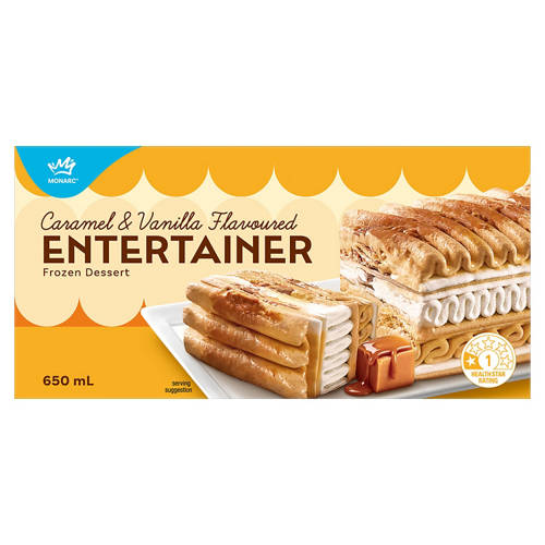 Front shot 2, Entertainer Caramel & Vanilla Flavoured Frozen Dessert 650ml