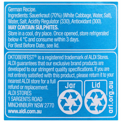 Ingredients 1, Sauerkraut 550g