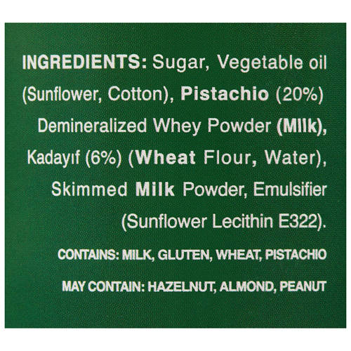 Ingredients 1, Dubai Style Pistachio Spread 200g