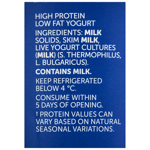 Ingredients 1, Greek Style Protein Yoghurt 500g