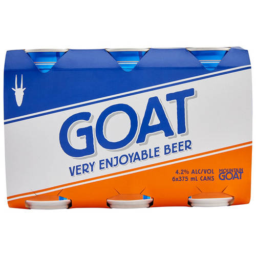 Front shot 2, Mountain Goat Very Enjoyable Beer 6 Pack 375ml