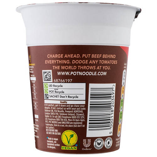 Front shot 3, Beef & Tomato Flavoured Pot Noodle 90g