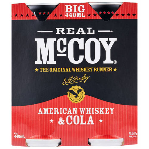 Front shot 2, Whiskey and Cola Cans 4 Pack 400ml