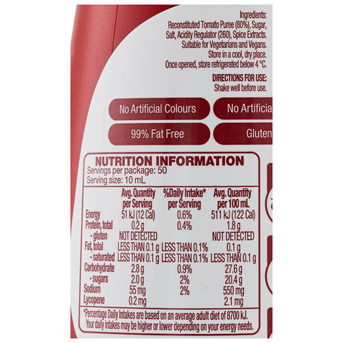 Ingredients 1, Tomato Sauce 500ml