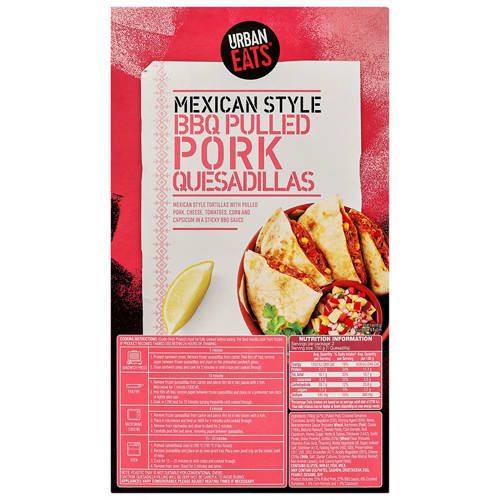 Front shot 3, BBQ Pulled Pork Quesadillas 2 Pack 300g
