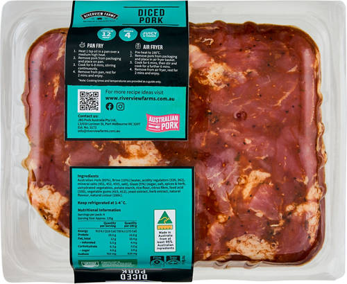Front shot 2, Diced Pork Sticky Asian Lime per kg