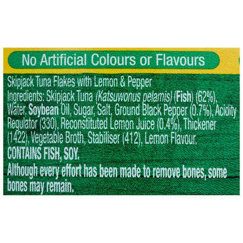 Ingredients 1, Lemon & Pepper Tuna 95g