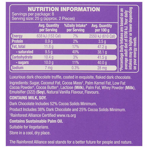 Nutrients 1, Dark Chocolate Flaked Truffles 200g