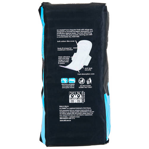 Front shot 3, Extra Pads Regular with Wings 16 Pack