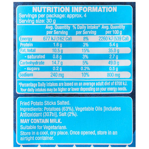 Nutrients 1, Potato Sticks Salted 125g