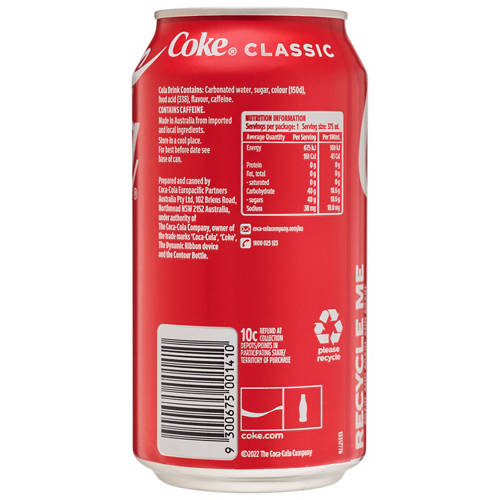 Front shot 4, Coke Classic 36 Pack 375ml