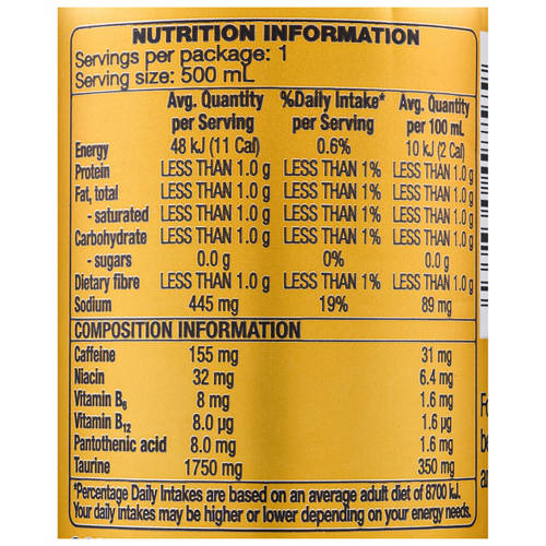 Nutrients 1, Mango Mojo No sugar Energy Drink 500ml
