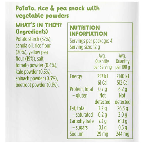 Nutrients 1, Veggie Straws 4 Pack