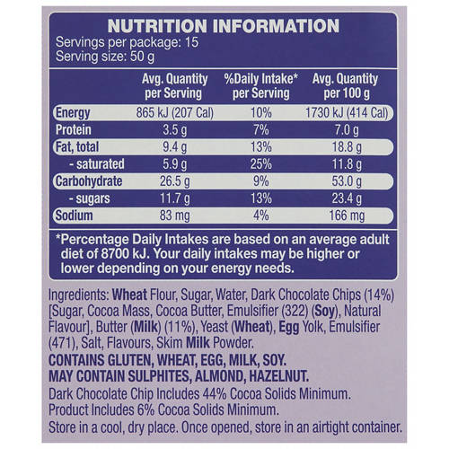 Nutrients 1, Choc Chip Panettone 750g