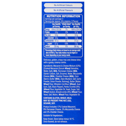 Nutrients 1, Mac & Cheese Bites 240g
