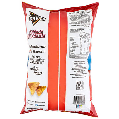 Front shot 2, Doritod Cheese Supreme 500g