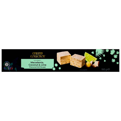 Front shot 2, Gourmet Soft Nougat Macadamia, Coconut and Lime 150g