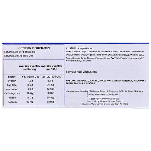 Ingredients 1, Walnut Whip 6 Pack 180g