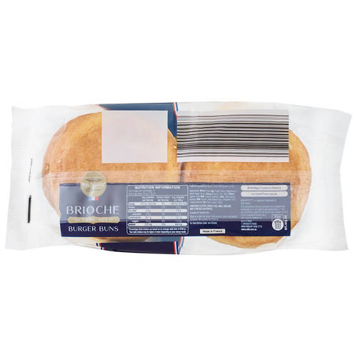 Front shot 2, Sliced Brioche Burger Buns with Sesame Seeds 4 Pack 200g