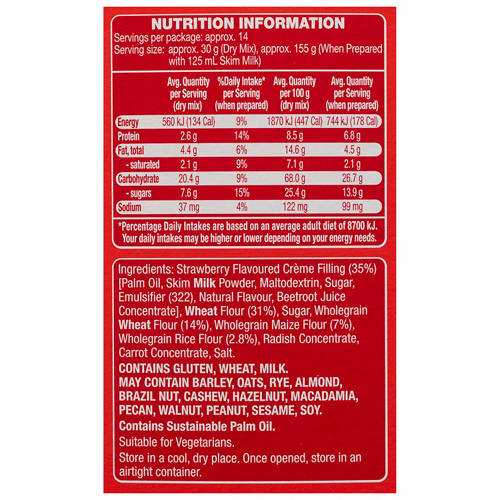 Nutrients 1, Strawberry Flavoured Pillow Cereal 425g