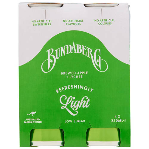 Front shot 2, Brewed Apple + Lychee 4 Pack 250ml