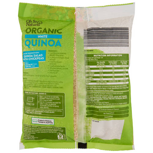 Front shot 2, White Organic Quinoa 1kg