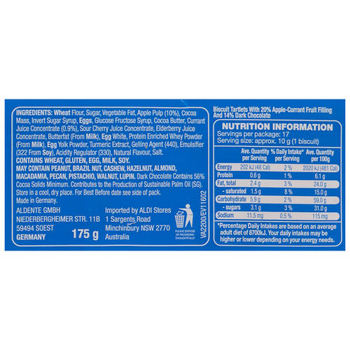 Ingredients 1, Traditional German Currant Biscuit Tartlets 175g