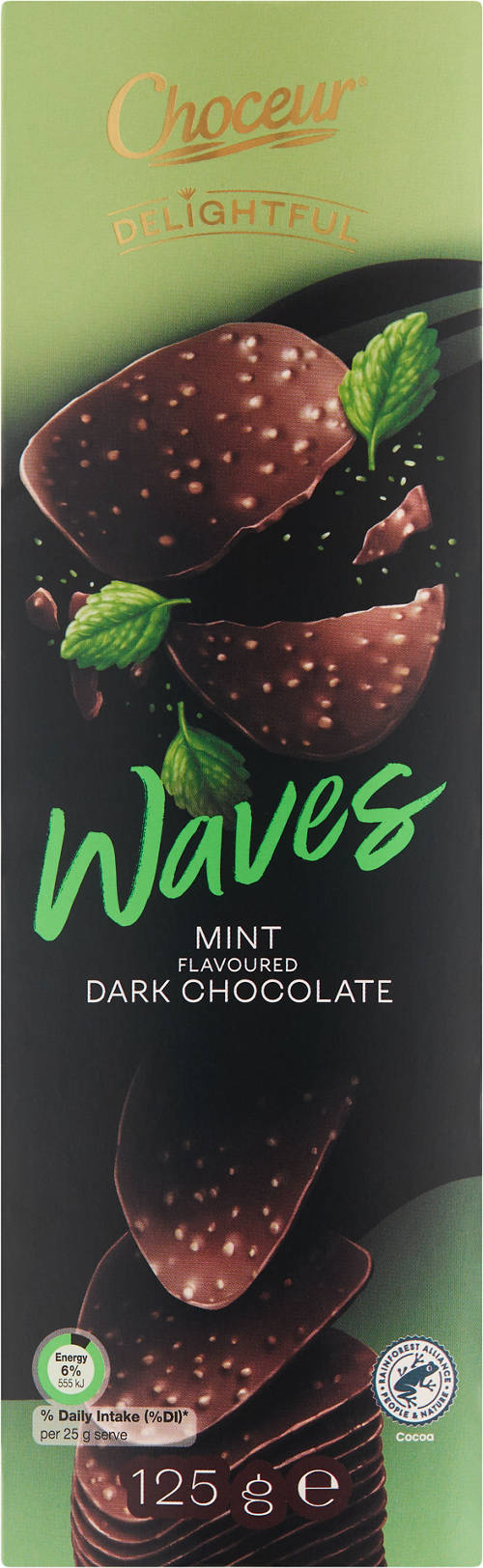 Front shot 2, Dark Chocolate Waves Mint 125g