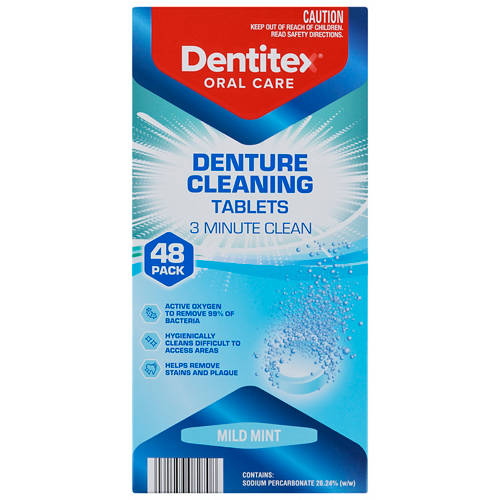 Front shot 2, 3 Minute Clean Denture Cleaning Tablets 48 Pack