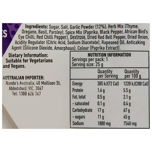 Nutrients 1, Garlic Peri Peri Rubs 25g