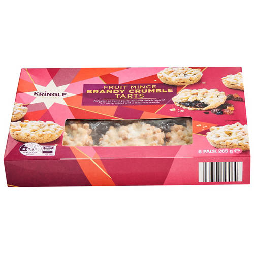 Front shot 2, Brandy Crumble Fruit Mince Tarts 6 Pack 265g