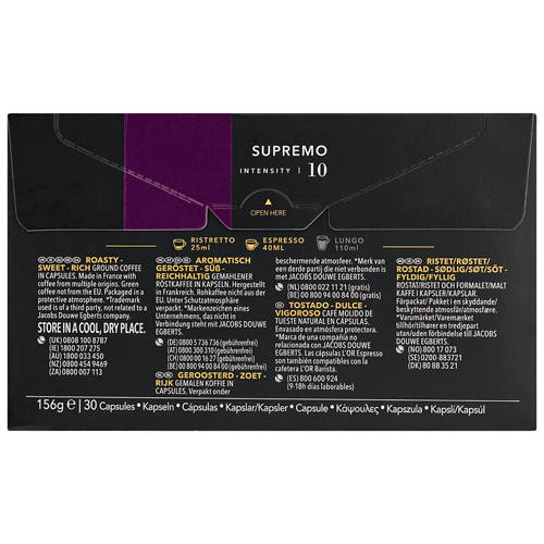 Front shot 3, Coffee Capsules Supremo 30 Pack