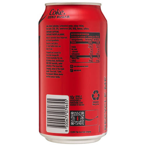 Front shot 4, Coke Zero Sugar 36 Pack 375ml