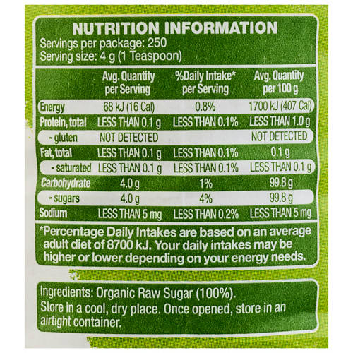 Nutrients 1, Organic Raw Sugar 1kg
