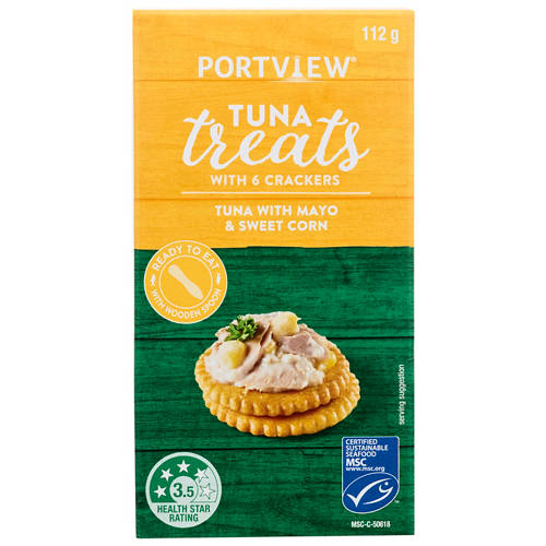 Front shot 2, Mayo And Sweetcorn Tuna Treats With Crackers 112g